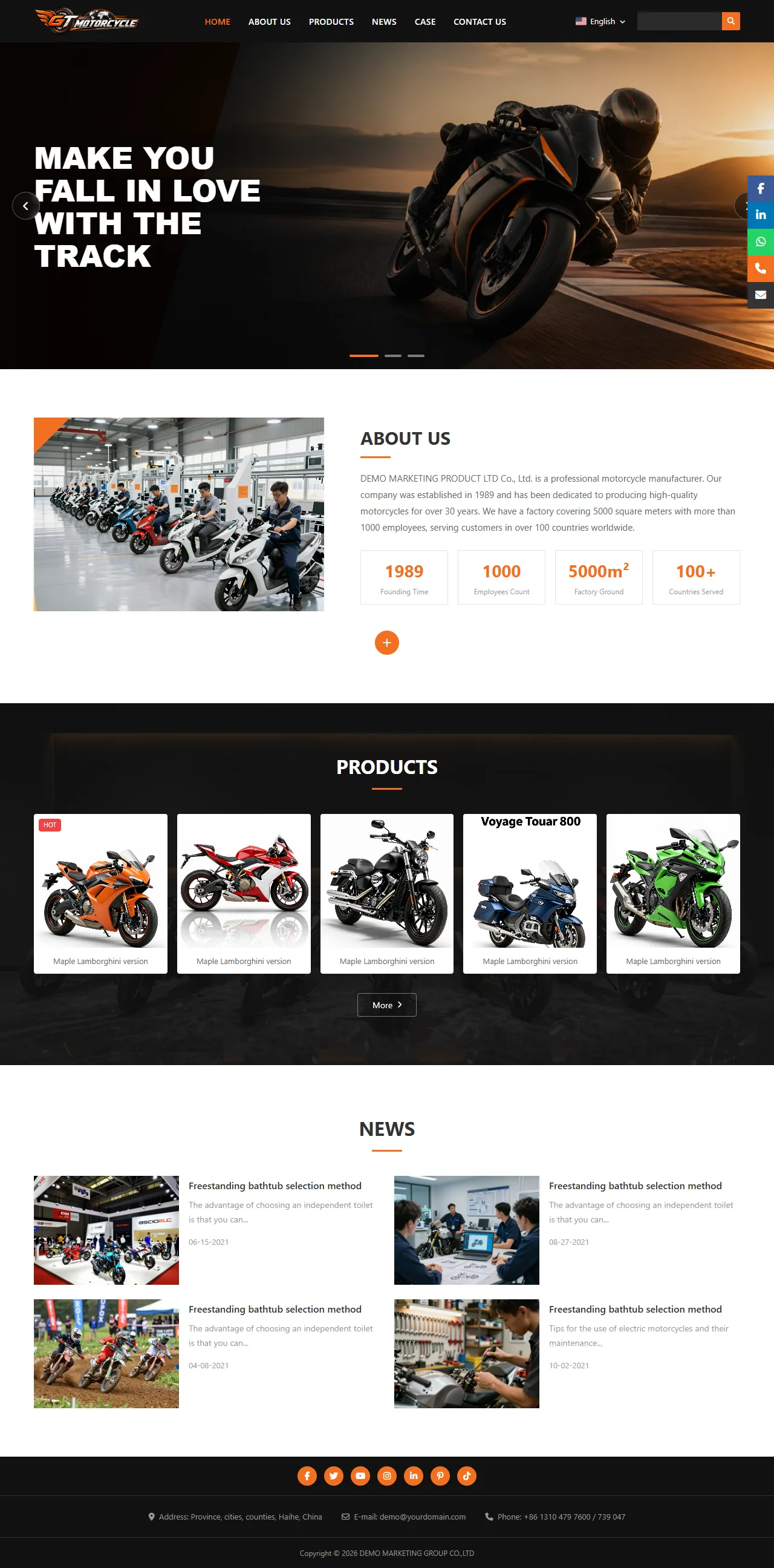 GT MOTORCYCLE 外贸站 预览