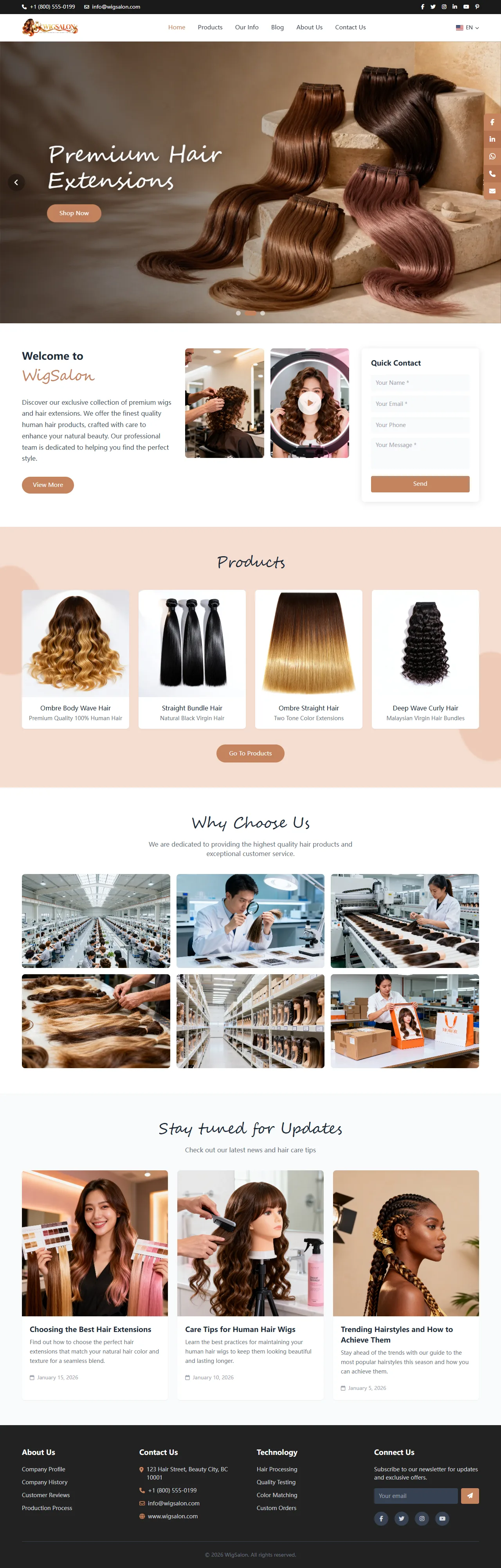 WigSalon 外贸独立站 预览