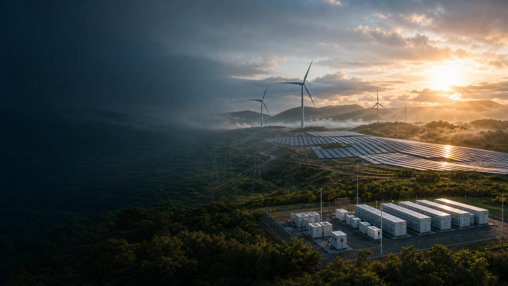 Utility-scale solar, wind and battery storage landscape