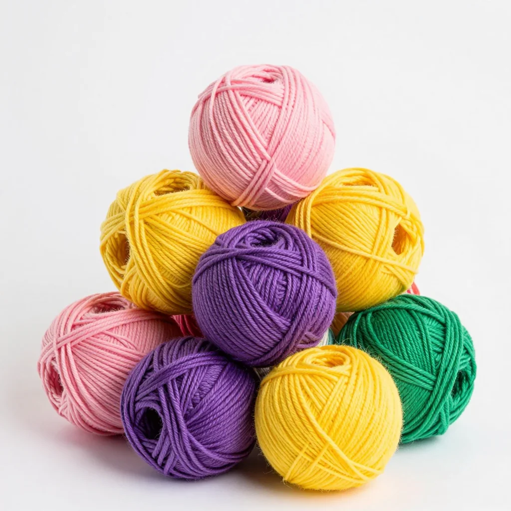 Colorful yarn balls