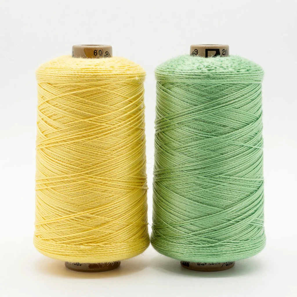 Green yarn cones