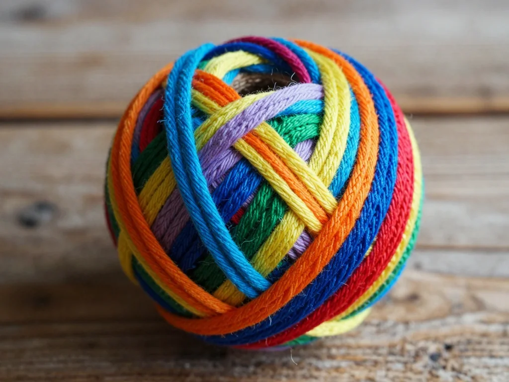 Colorful crochet ball