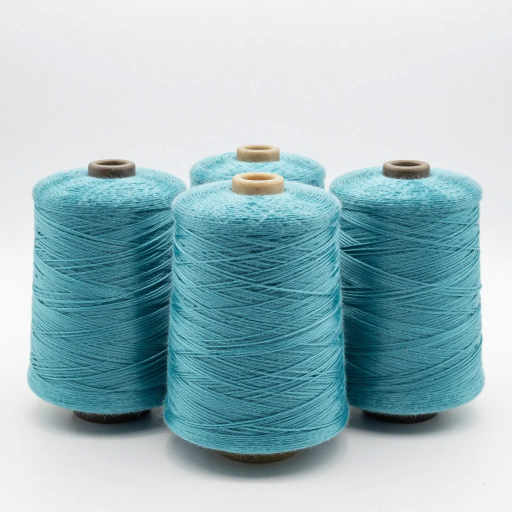 Teal yarn cone