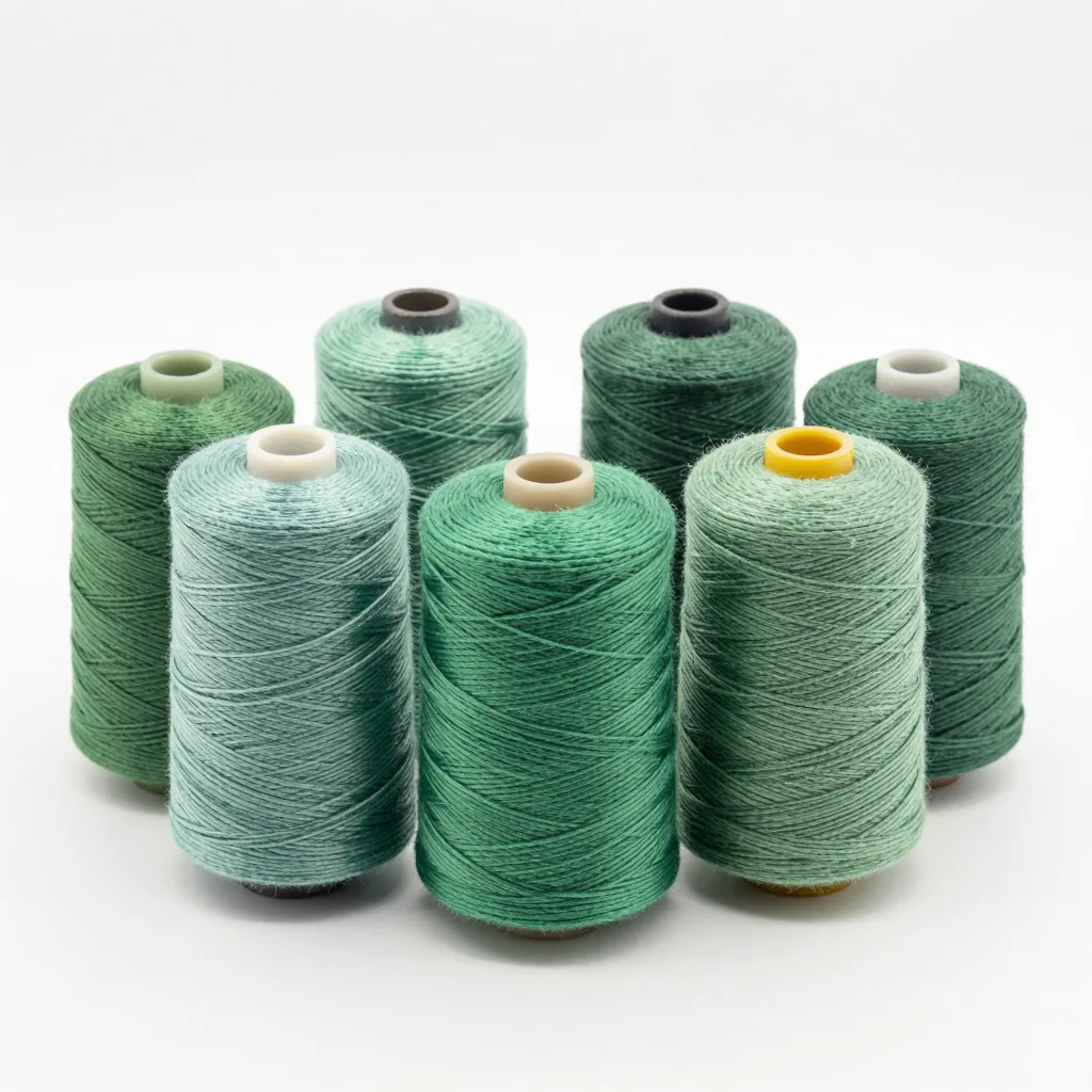Green yarn cones
